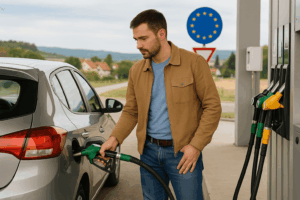 Benzine tanken met huurauto in het buitenland